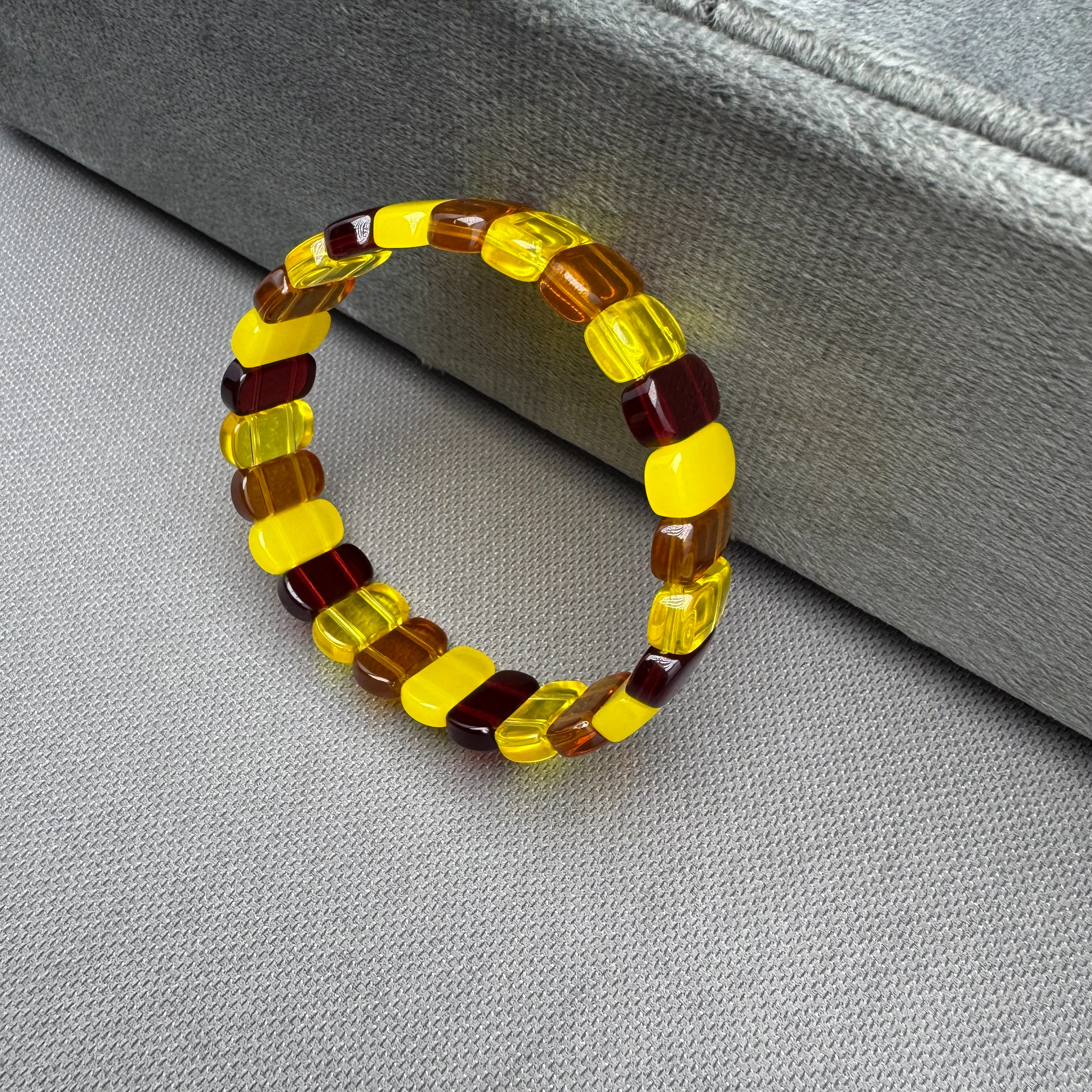 Yetişkin Ateş Kehribar Renk Karması Üst Düzey Unisex Yetişkin Kehribar Bileklik